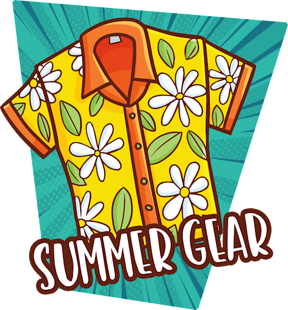 Summer Gear Kids T-Shirt by Jocularity Art