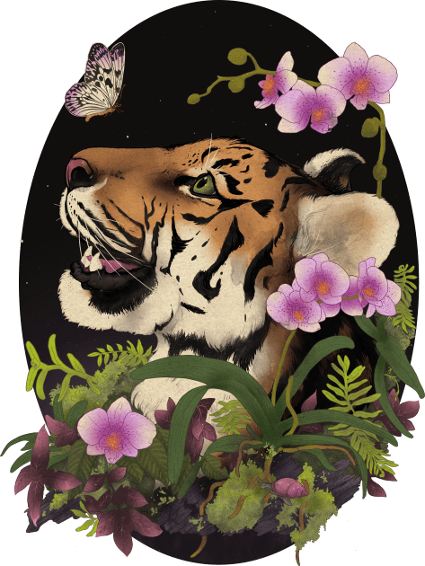 Tiger sky Kids T-Shirt by LauraGraves