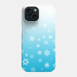 Ombre Blue White Snow Phone Case