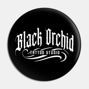 Black orchid tribal Pin