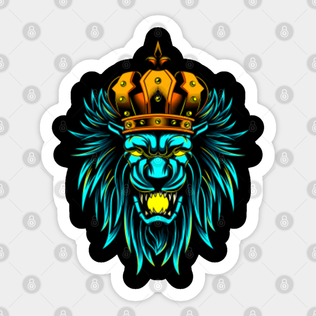 Lion The King Leo King Awesome Lion Art Lion Art Sticker Teepublic Use them in commercial designs under lifetime, perpetual & worldwide rights. lion the king leo king awesome lion art