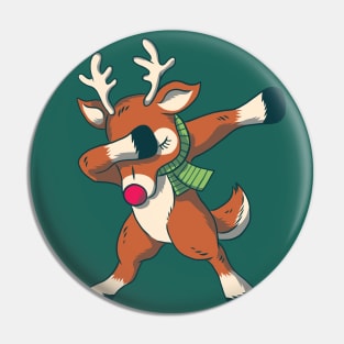 Dabbing Rudolph the Red Nosed Reindeer Pin