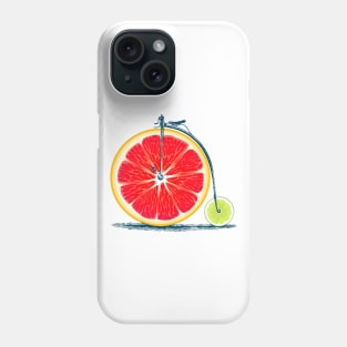 Vintage Retro Cute Red Orange Lime Bike with Old Frame Look and Citrus Wheels Phone Case