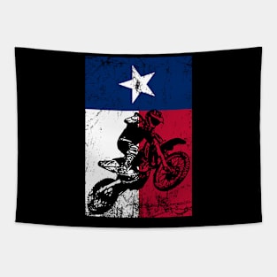 Motocross Texas Flag Wheelie Tapestry