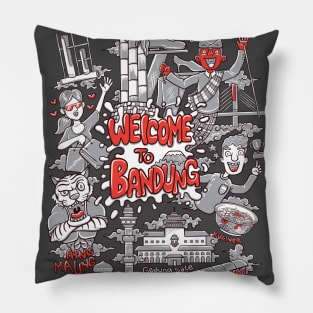 welcome to bandung city illustration Pillow