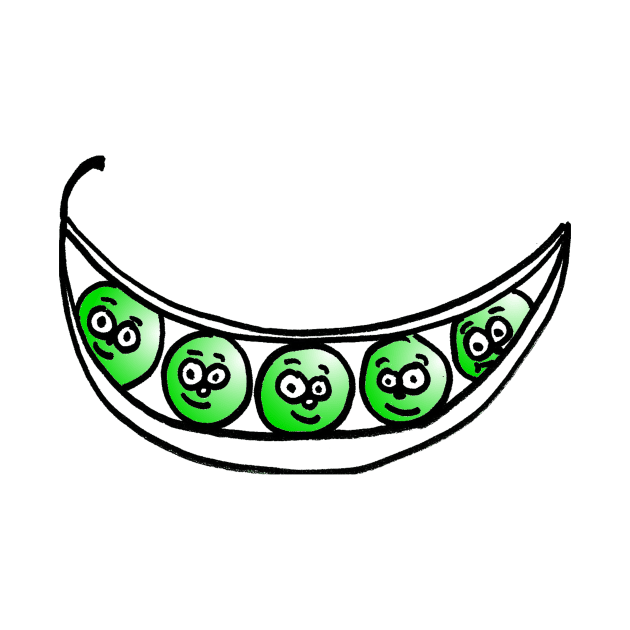 Happy, Healthy Peas in a Pod Doodle by 1Redbublppasswo