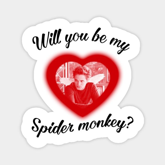 Will you be my spider monkey  Twilight Movie white Magnet by Stephensb Dominikn