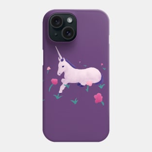 Unicorn Resting in Roses Phone Case