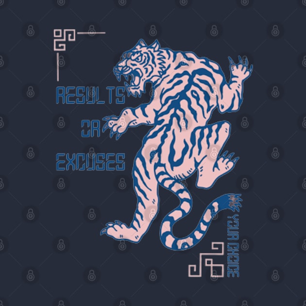 Results Or Excuses, Your Choice ,Pink Tiger by KoumlisArt