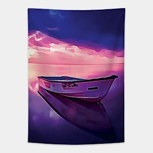 Boat with Magical View Tapestry