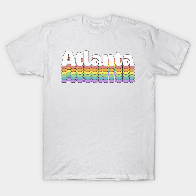 LANBRELLA Retro Atlanta Georgia Skyline Illustration Vector Men Humor Crew Neck Short Sleeve Tee Shirt LANBRELLA Retro Atlanta Georgia Skyline Illustration Vector Men Humor Crew Neck Short Sleeve Tee Shirt