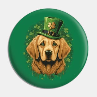 Golden Retriever St. Patrick's Day Pin