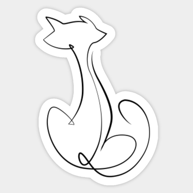 Cat Abstract Line Art Cat Lover Gifts Sticker Teepublic
