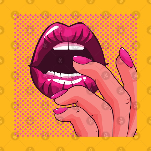 Lips Pop Art by Ellidegg