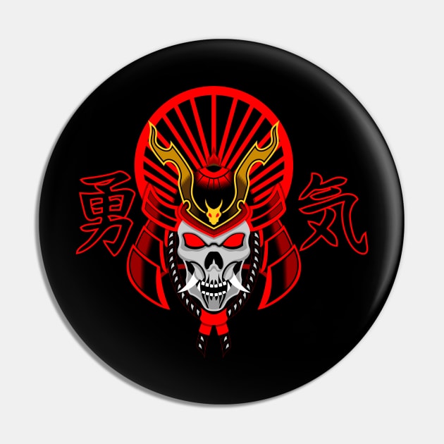 Samurai Skull Pin by VIN LABS