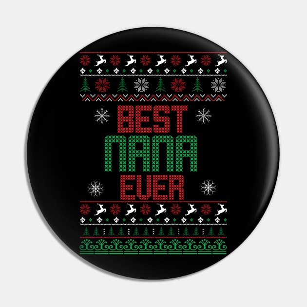 Best Nana EVER  ugly christmas sweater Pin by MZeeDesigns