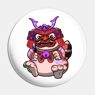 Samurai Cute Fat Cat Pin