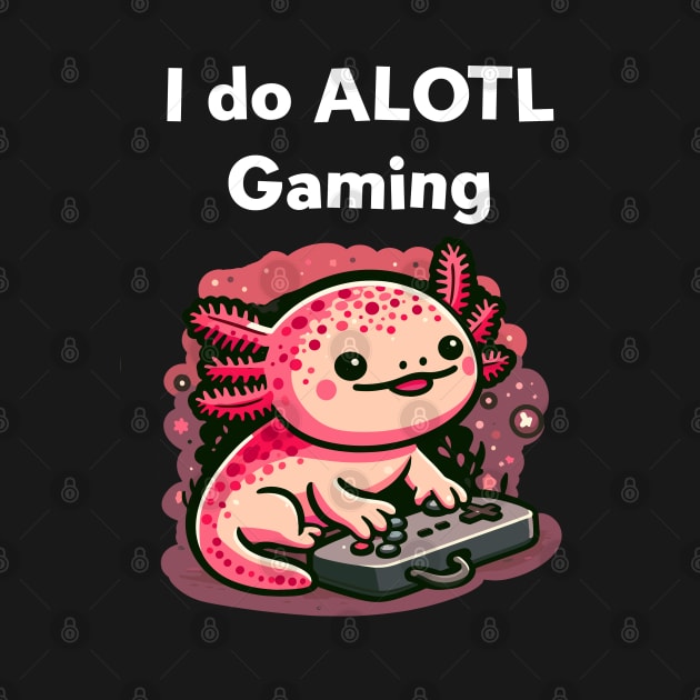 Cute Axolotl Gaming by dinokate