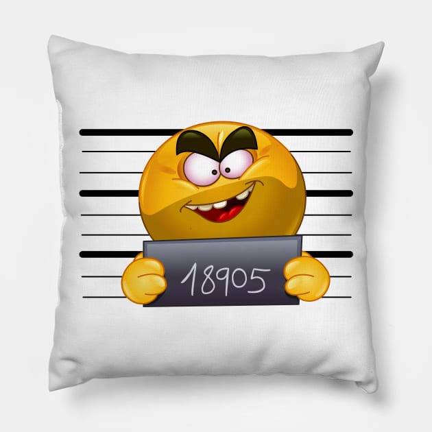 Arrested emoji Pillow by DigiToonsTreasures