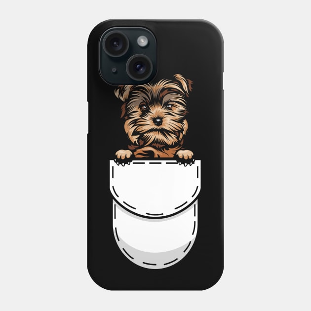 Funny Yorkshire Pocket Dog Phone Case by Pet My Dog