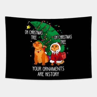 Funny Meme Cats Christmas Men Kids Women Cat Ugly Christmas Tapestry