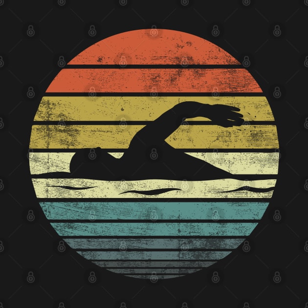 Swimmer Retro Vintage Sunset Swim Swimming by stayilbee