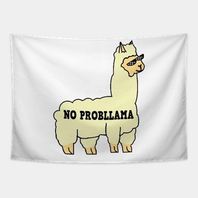 No Probllama Tapestry by Where's My Noods