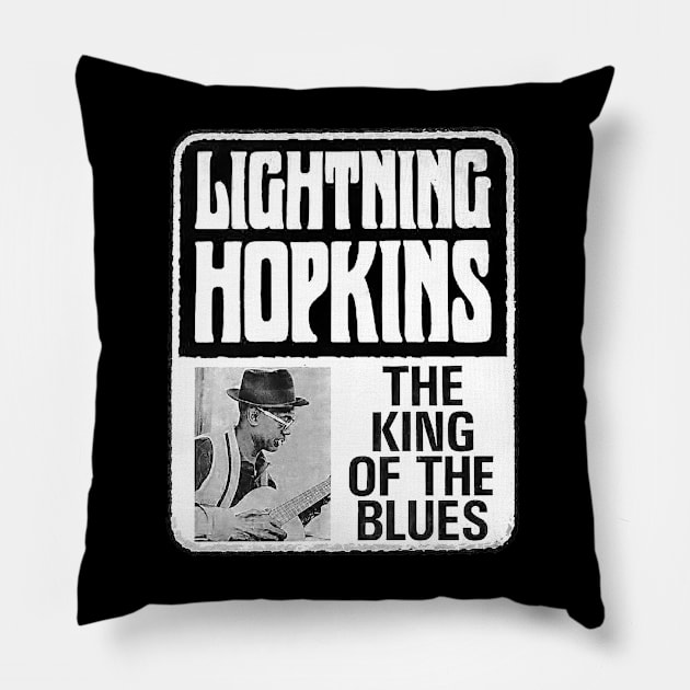 Lightning Hopkins - The king of the blues Pillow by CosmicAngerDesign