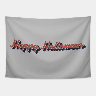 happy halloween retro vintage typography Tapestry