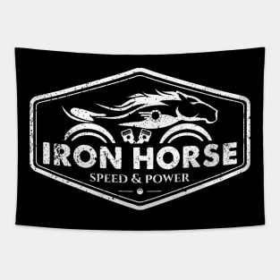 Iron Horse White Tapestry