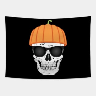 Skeleton Head Sunglasses Funny Pumpkin Head Tapestry