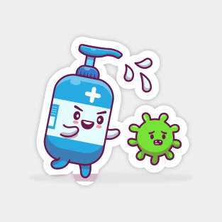 Cute Hand Sanitizer Catch Up Virus Magnet