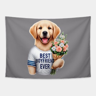 Golden Retriever Best Boyfriend Ever Tapestry