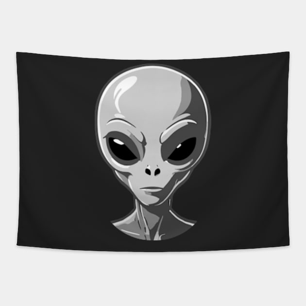 Grey Alien toon Tapestry by roswellboutique