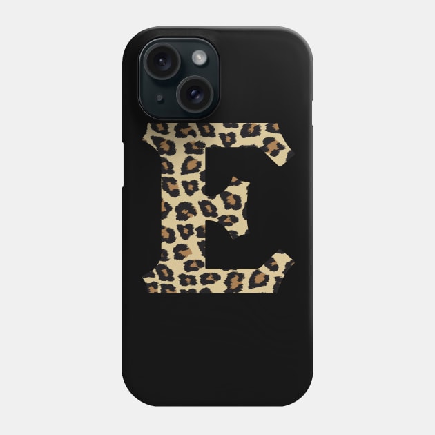 Letter E Leopard Cheetah Monogram Initial Phone Case by squeakyricardo