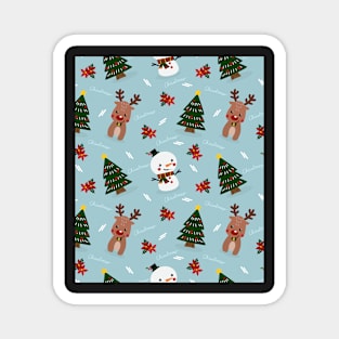 tree, reindeer, snowman, holidays, christmas Magnet