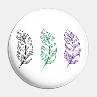 blue green black feather illustration Pin