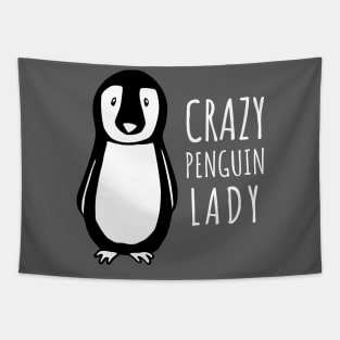 Crazy Penguin Lady Tapestry