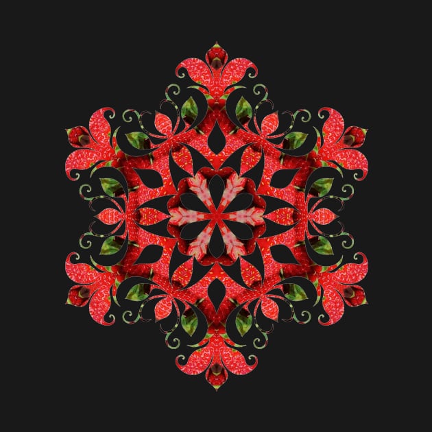 Strawberry Mandala Geometry Fractal Sacred Yoga Art Mantra Good Vibe by twizzler3b