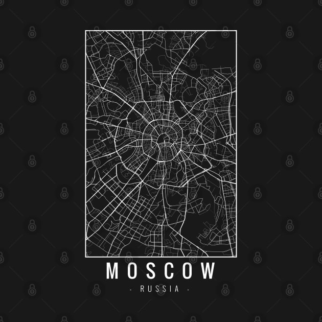 Moscow Russia Minimalist Map by Mapagram