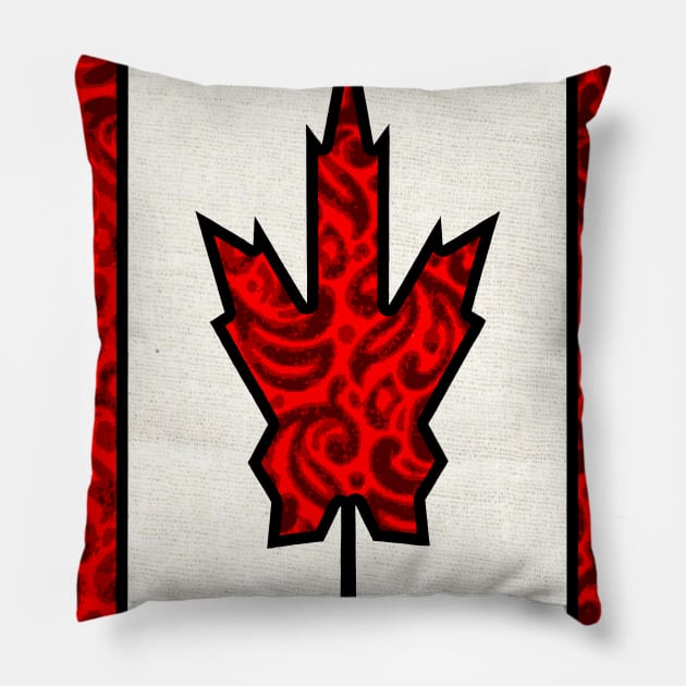 Retro Canadian Flag Pillow by artbyomega