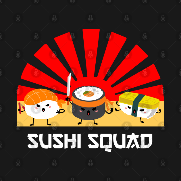 Discover Sushi Gift Print Japanese Sashimi Anime Sushi Ninja Squad Print - Japan - T-Shirt