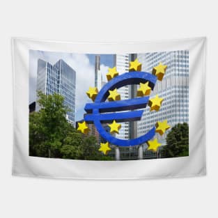 Euro symbol in front of the ECB building, Frankfurt Tapestry