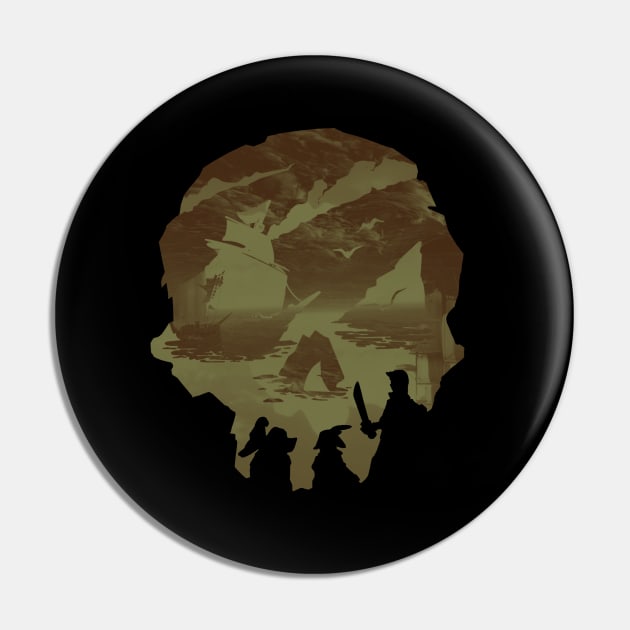 Desert Camo Sea Of Thieves Skull Design Pin by IndieTeeshirt