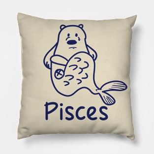 Pisces Bear Cute 1 Pillow