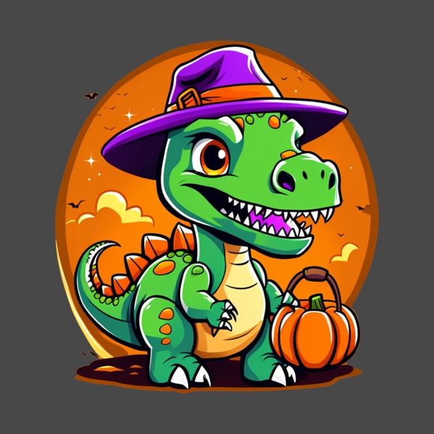 Trick or treat dinosaur cute design by Edgi