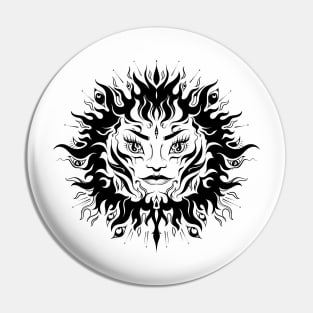 Zodiac Sun Tarot Card graphic design in Black Pin