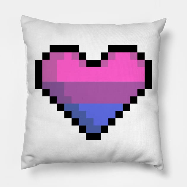 Pixel Bisexual Flag Heart Pillow by rafagars