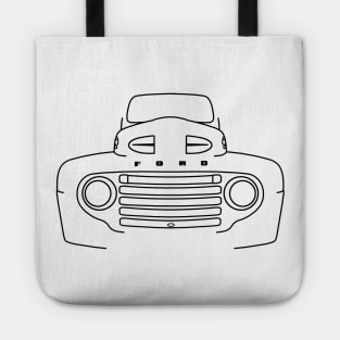 1948 Ford F-1 classic pickup truck black outline graphic Tote