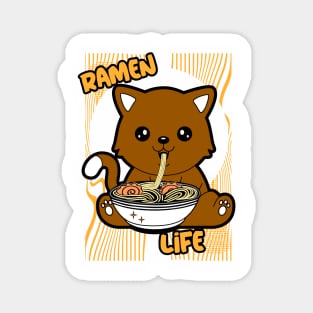 RAMEN Life Cute Kawaii Dog Ramen Bowl Magnet